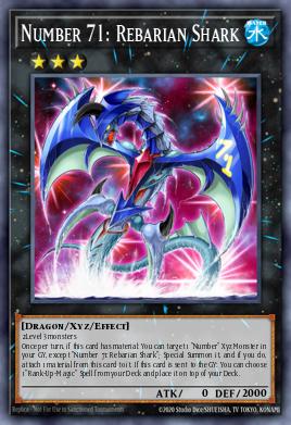 Number 71: Rebarian Shark Yu-Gi-Oh card
