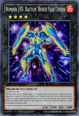 Number 105: Battlin' Boxer Star Cestus Yu-Gi-Oh card