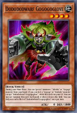 Dodododwarf Gogogoglove Yu-Gi-Oh card