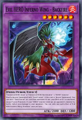 Evil HERO Inferno Wing - Backfire Yu-Gi-Oh card