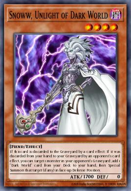 Snoww, Unlight of Dark World Yu-Gi-Oh card
