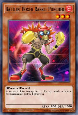 Battlin' Boxer Rabbit Puncher Yu-Gi-Oh card