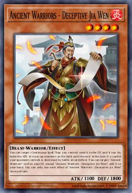 Ancient Warriors - Deceptive Jia Wen Yu-Gi-Oh card