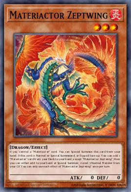 Materiactor Zeptwing Yu-Gi-Oh card