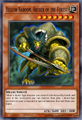 Yellow Baboon, Archer of the Forest Yu-Gi-Oh card