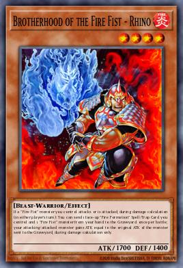 Brotherhood of the Fire Fist - Rhino Yu-Gi-Oh card