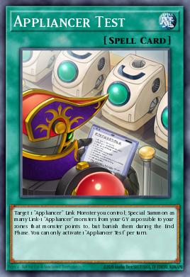 Appliancer Test Yu-Gi-Oh card