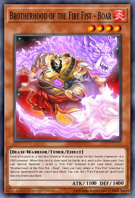 Brotherhood of the Fire Fist - Boar Yu-Gi-Oh card