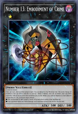 Number 13: Embodiment of Crime Yu-Gi-Oh card