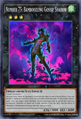 Number 75: Bamboozling Gossip Shadow Yu-Gi-Oh card