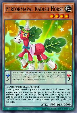Performapal Radish Horse Yu-Gi-Oh card