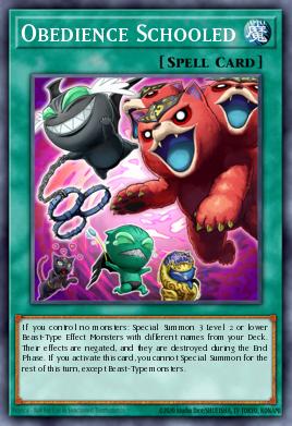 Obedience Schooled Yu-Gi-Oh card