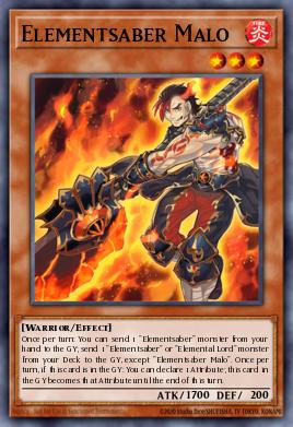 Elementsaber Malo Yu-Gi-Oh card