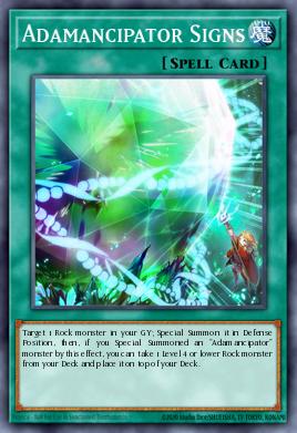 Adamancipator Signs Yu-Gi-Oh card