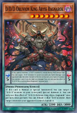 D/D/D Oblivion King Abyss Ragnarok Yu-Gi-Oh card
