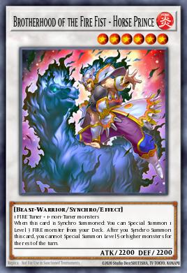 Brotherhood of the Fire Fist - Horse Prince Yu-Gi-Oh card