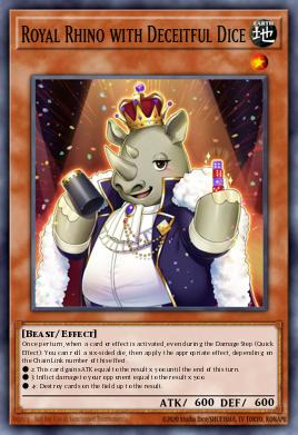 Royal Rhino with Deceitful Dice Yu-Gi-Oh card