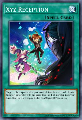 Xyz Reception Yu-Gi-Oh card