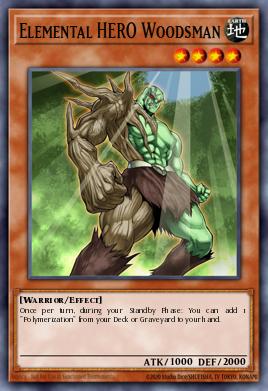 Elemental HERO Woodsman Yu-Gi-Oh card
