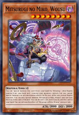 Mitsurugi no Miko, Wousu Yu-Gi-Oh card