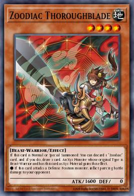 Zoodiac Thoroughblade Yu-Gi-Oh card