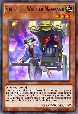 Shafu, the Wheeled Mayakashi Yu-Gi-Oh card