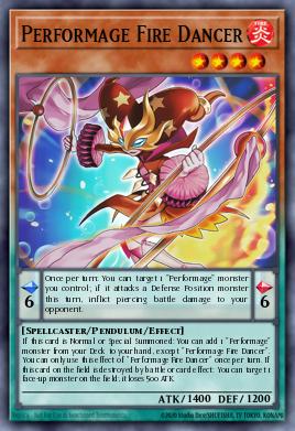 Performage Fire Dancer Yu-Gi-Oh card