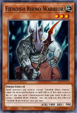 Fiendish Rhino Warrior Yu-Gi-Oh card