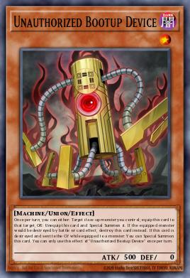 Unauthorized Bootup Device Yu-Gi-Oh card