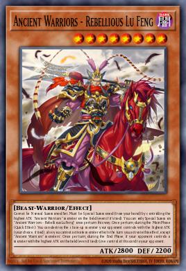 Ancient Warriors - Rebellious Lu Feng Yu-Gi-Oh card