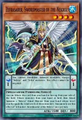 Zefrasaber, Swordmaster of the Nekroz Yu-Gi-Oh card