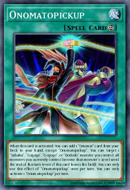 Onomatopickup Yu-Gi-Oh card