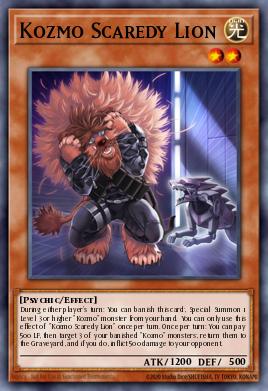 Kozmo Scaredy Lion Yu-Gi-Oh card