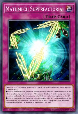 Mathmech Superfactorial Yu-Gi-Oh card