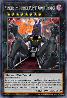 Number 15: Gimmick Puppet Giant Grinder Yu-Gi-Oh card