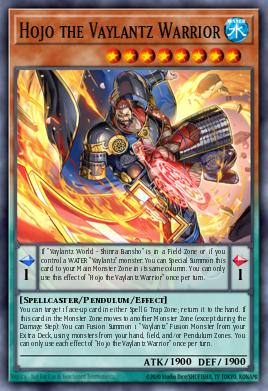 Hojo the Vaylantz Warrior Yu-Gi-Oh card