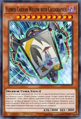 Flower Cardian Willow with Calligrapher Yu-Gi-Oh card