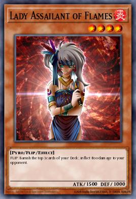 Lady Assailant of Flames Yu-Gi-Oh card