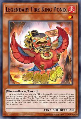 Legendary Fire King Ponix Yu-Gi-Oh card