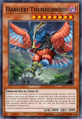 Danger! Thunderbird! Yu-Gi-Oh card