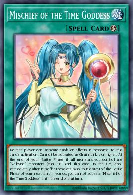 Mischief of the Time Goddess Yu-Gi-Oh card