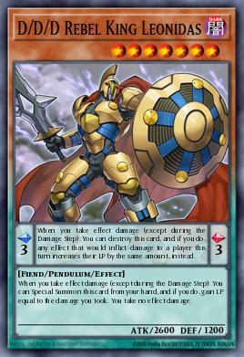 D/D/D Rebel King Leonidas Yu-Gi-Oh card
