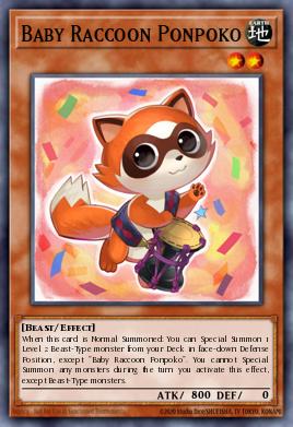 Baby Raccoon Ponpoko Yu-Gi-Oh card