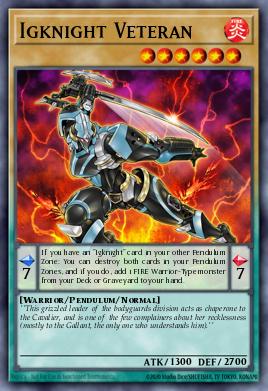 Igknight Veteran Yu-Gi-Oh card