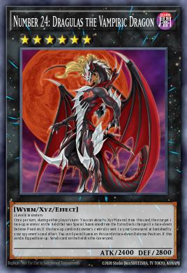 Number 24: Dragulas the Vampiric Dragon Yu-Gi-Oh card