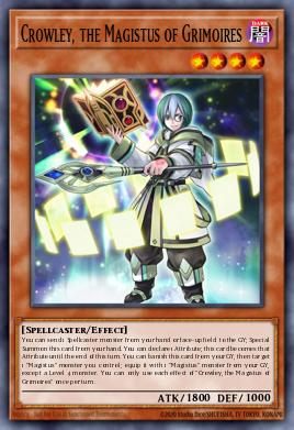 Crowley, the Magistus of Grimoires Yu-Gi-Oh card