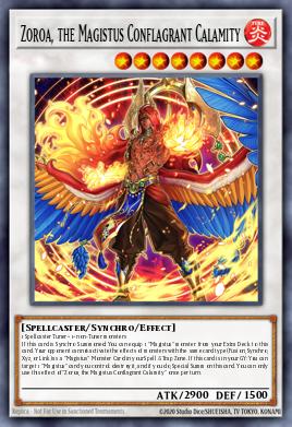 Zoroa, the Magistus Conflagrant Calamity Yu-Gi-Oh card