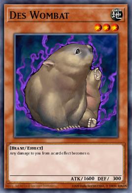 Des Wombat Yu-Gi-Oh card