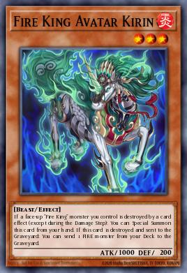 Fire King Avatar Kirin Yu-Gi-Oh card