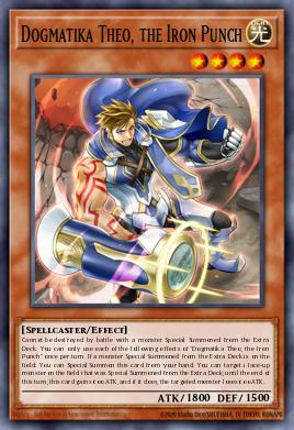 Dogmatika Theo, the Iron Punch Yu-Gi-Oh card